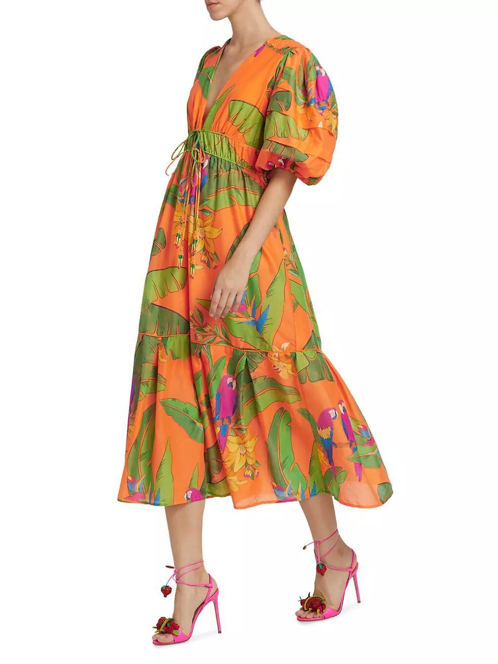 Fresh Macaws Midi-Dress Product Image