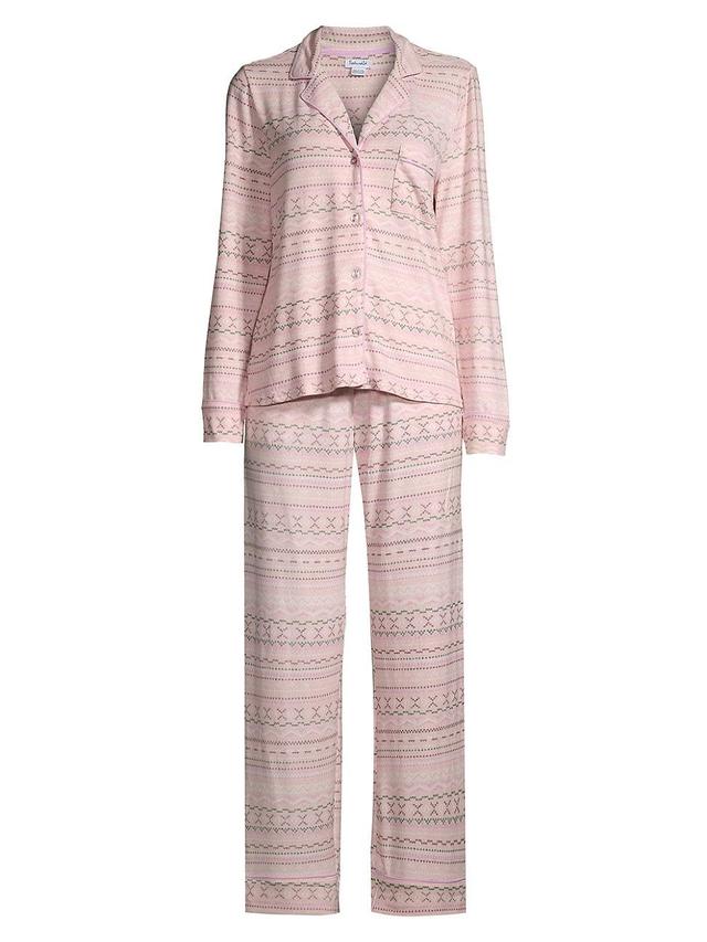 Womens Fair-Isle 2-Piece Pajama Set Product Image