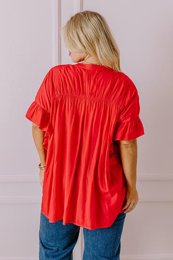 Summer Breeze Shift Top in Red Curves Product Image