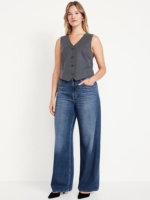 High-Waisted Baggy Wide-Leg Jeans Product Image