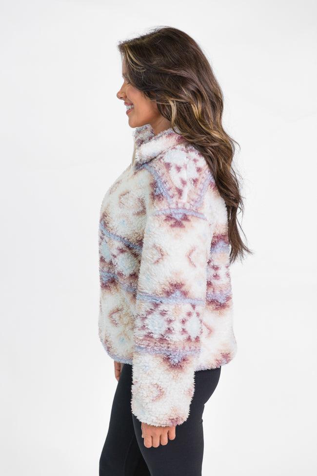 Way Out There Southwestern Print Sherpa Pullover Product Image