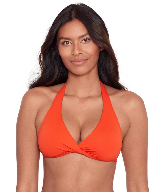 Lauren Ralph Lauren Womens Twist-Front Halter Bikini Top Product Image