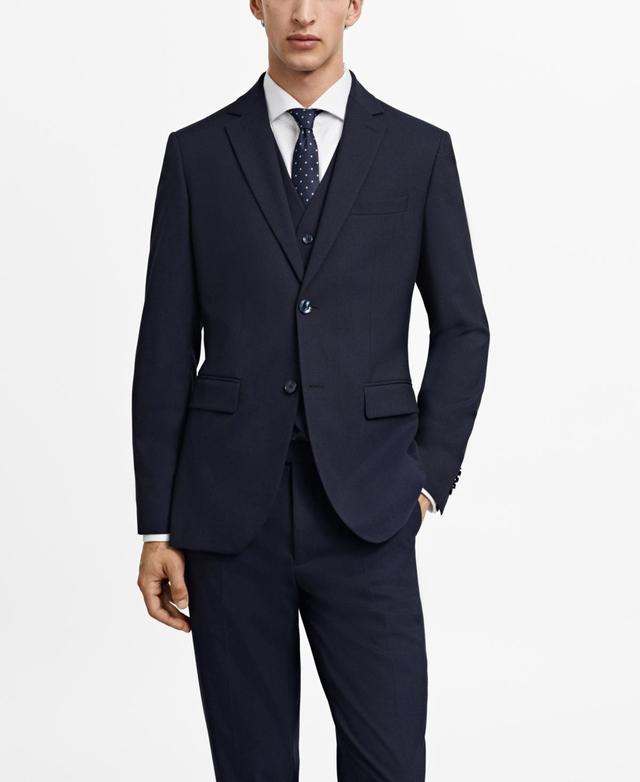 MANGO MAN - Stretch fabric slim-fit suit blazer navyMen Product Image