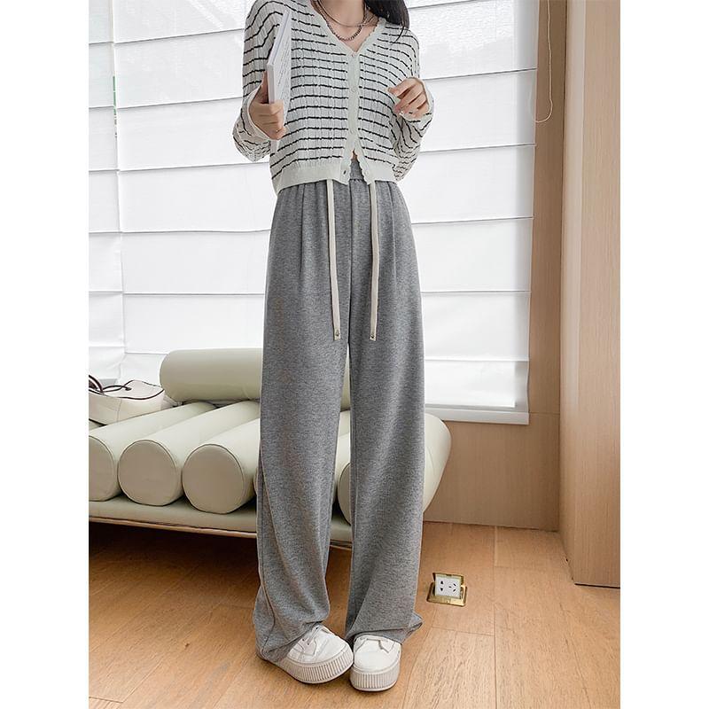 Drawstring Waist Loose Fit Sweatpants Product Image