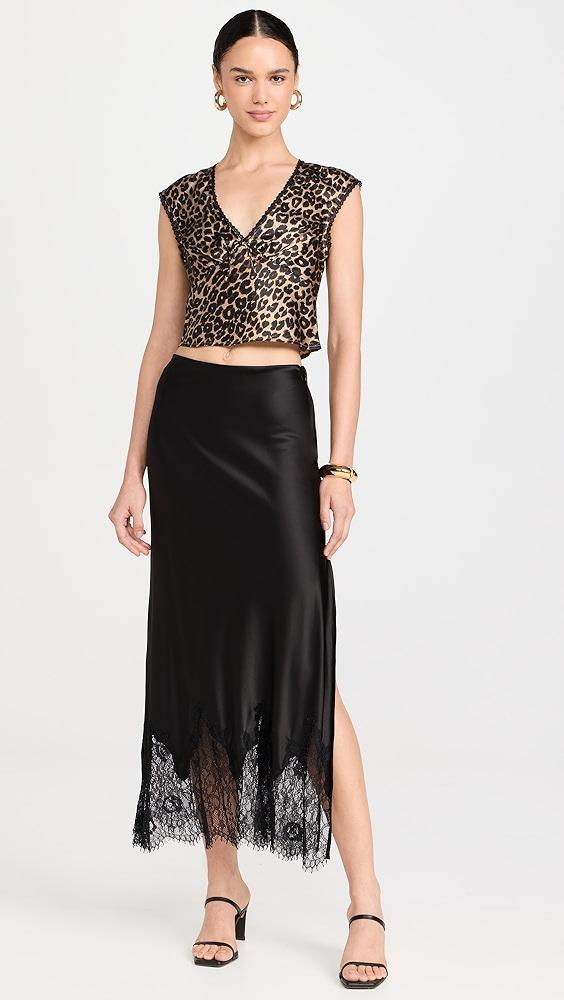 alice + olivia Maeve Midi Slip Skirt | Shopbop Product Image