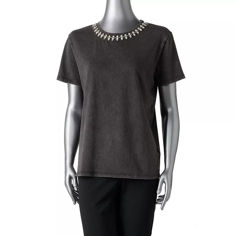 Womens Simply Vera Vera Wang Jewel Neck Relaxed Tee Product Image