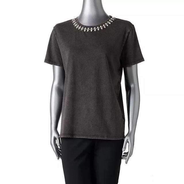 Womens Simply Vera Vera Wang Jewel Neck Relaxed Tee Product Image