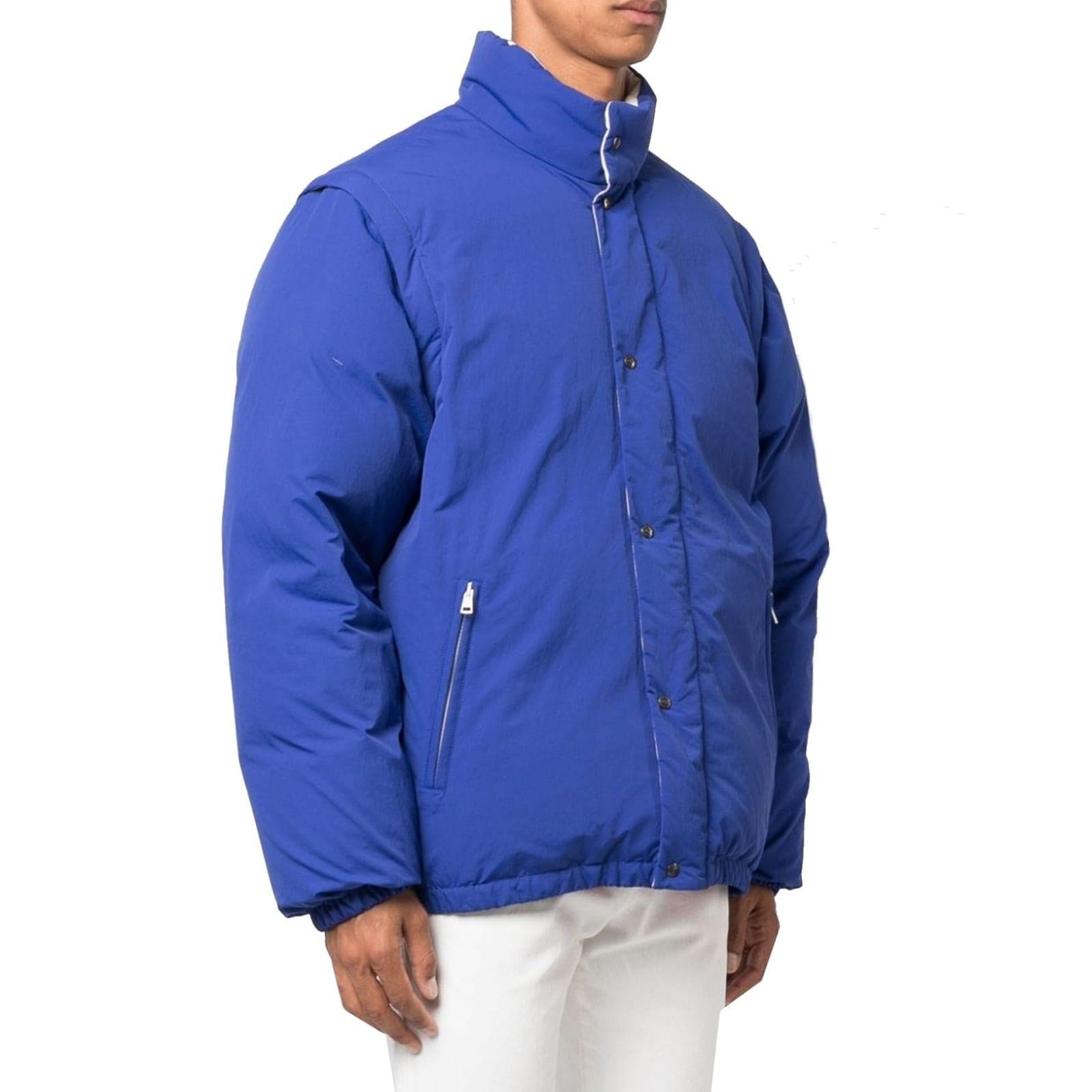 GUCCI Detachable Sleeved Puffer Jacket In Blue Product Image