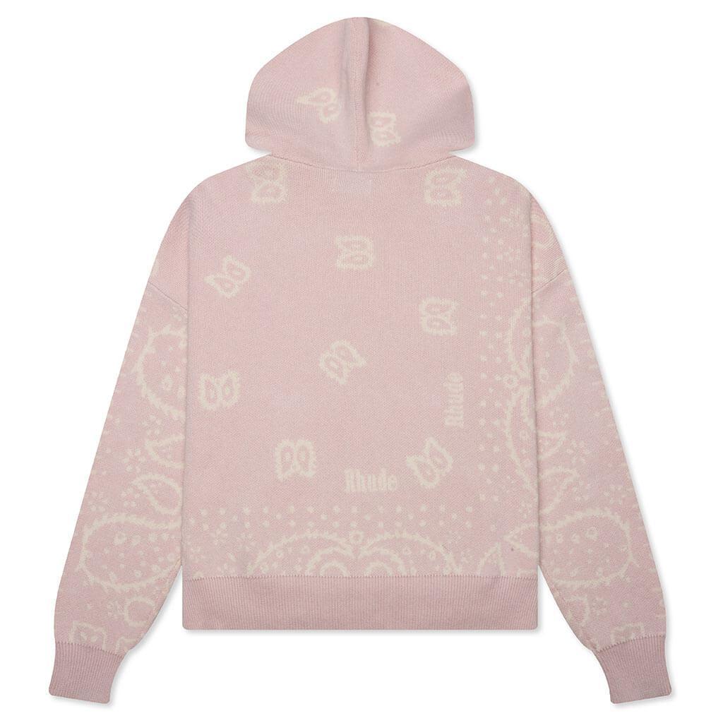 Knit Bandana Hoodie - Pink/White Male Product Image