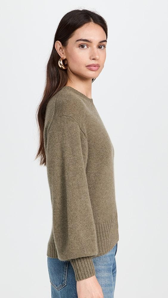 White + Warren Cashmere Featherweight Blouson Sleeve Crew | Shopbop Product Image