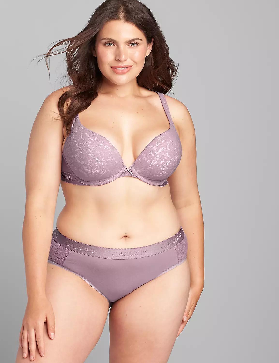 Cotton Boost Plunge Bra With Lace Product Image