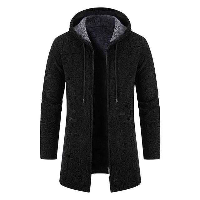 Hooded Knit Zip-Up Jacket Product Image