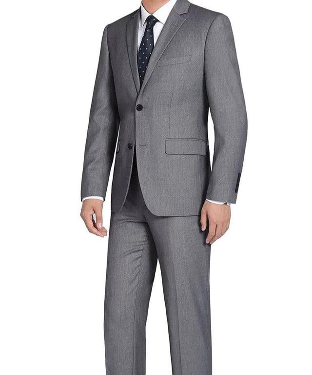 Bevagna Collection - Gray 100% Virgin Wool Regular Fit Pick Stitched 2 Piece Suit Product Image