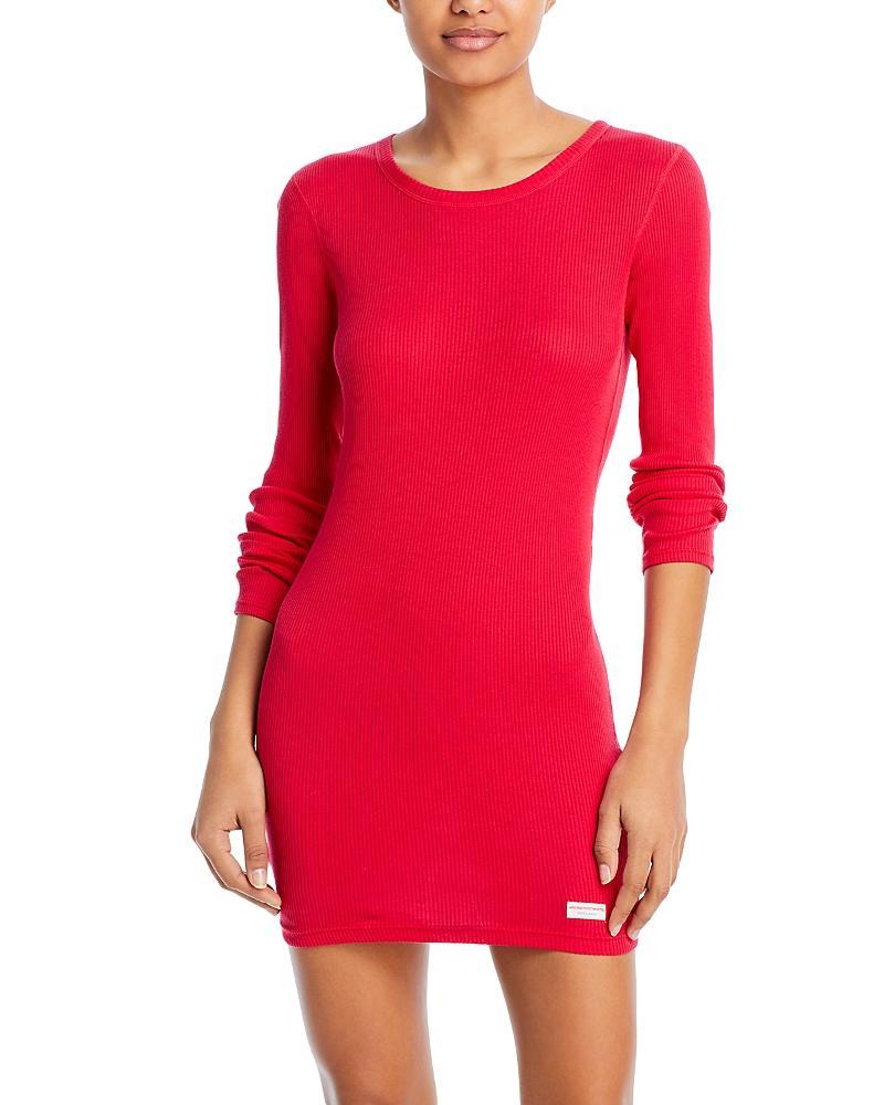 Alexander Wang Long Sleeve Crewneck Dress in Grey Product Image