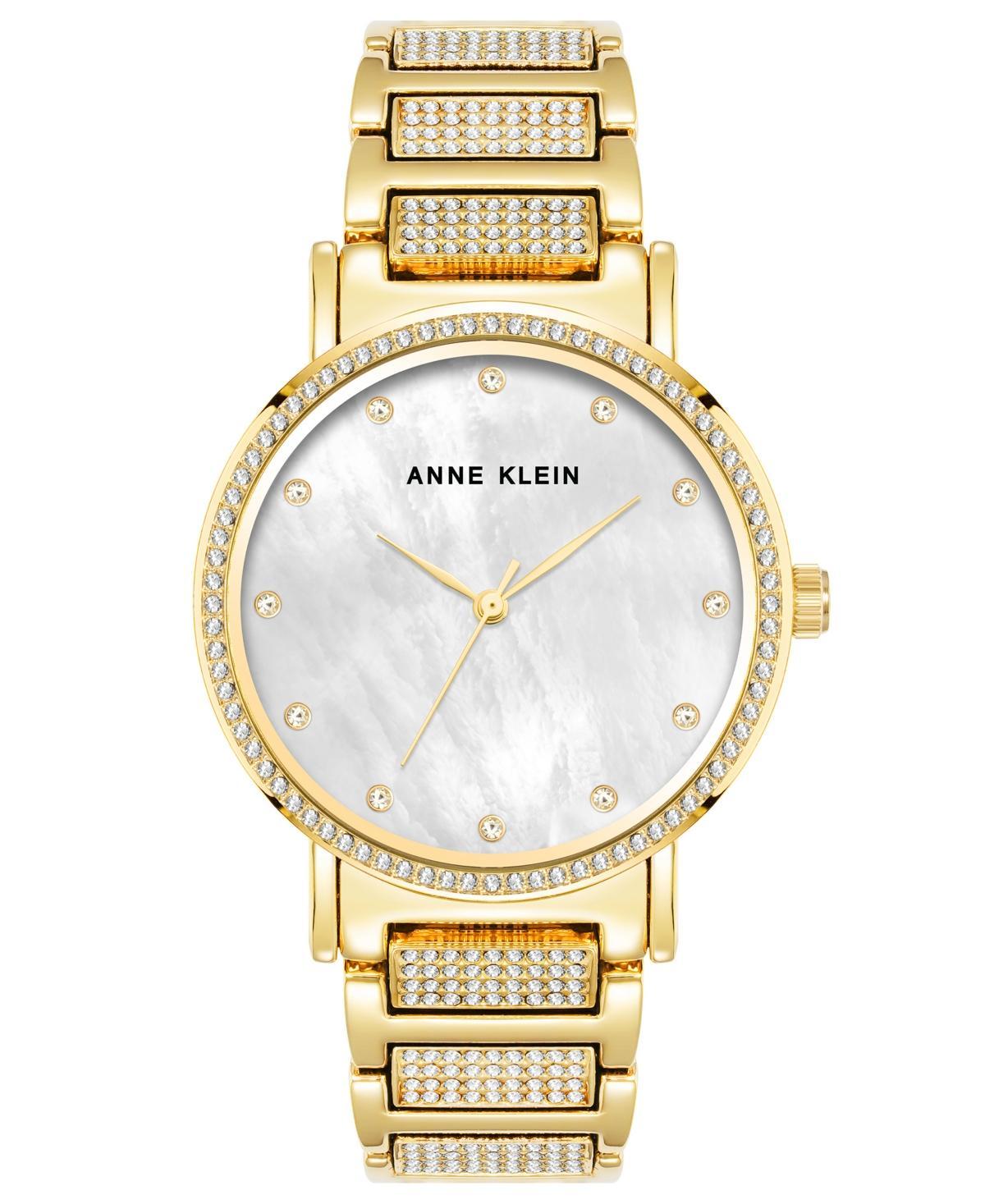 Anne Klein Womens Three Hand Quartz Gold-Tone Alloy Watch, 36mm Product Image