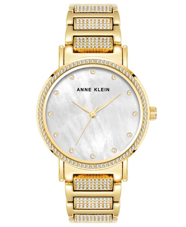 Anne Klein Womens Three Hand Quartz Gold-Tone Alloy Watch, 36mm Product Image