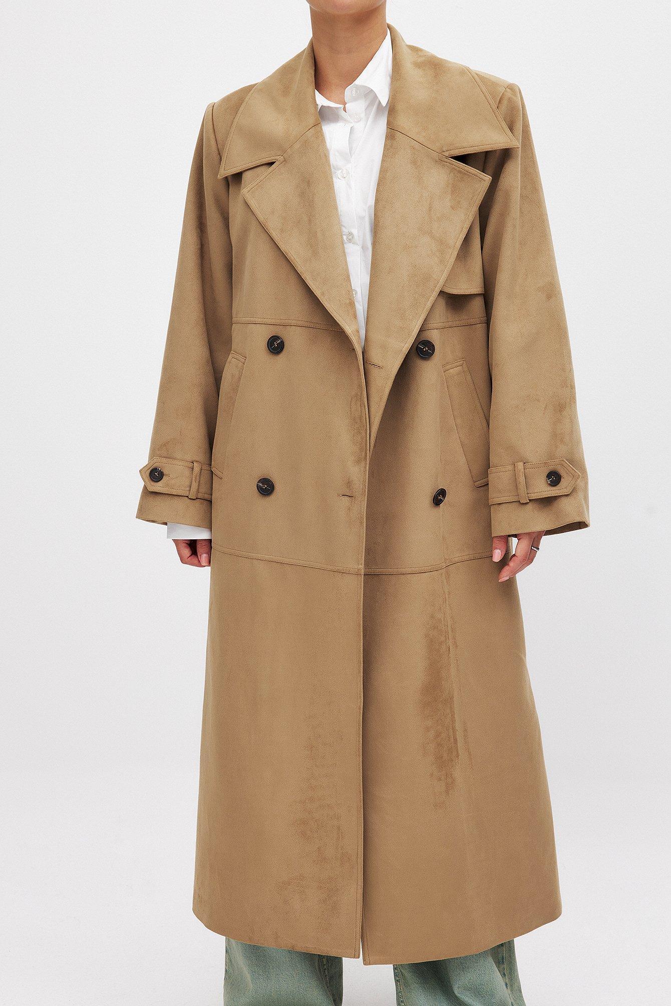 Faux Suede Trenchcoat Product Image