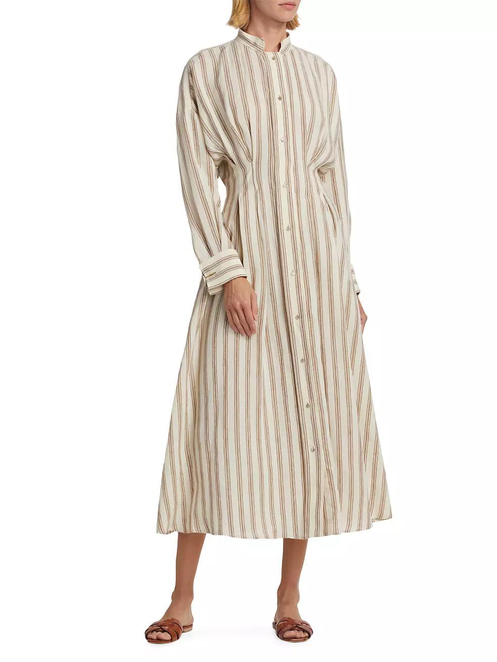 Yole Striped Linen Shirtdress Product Image