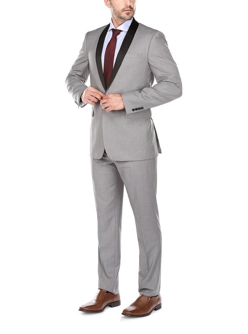 Gray 2 Piece Tuxedo Shawl Lapel Slim Fit Product Image