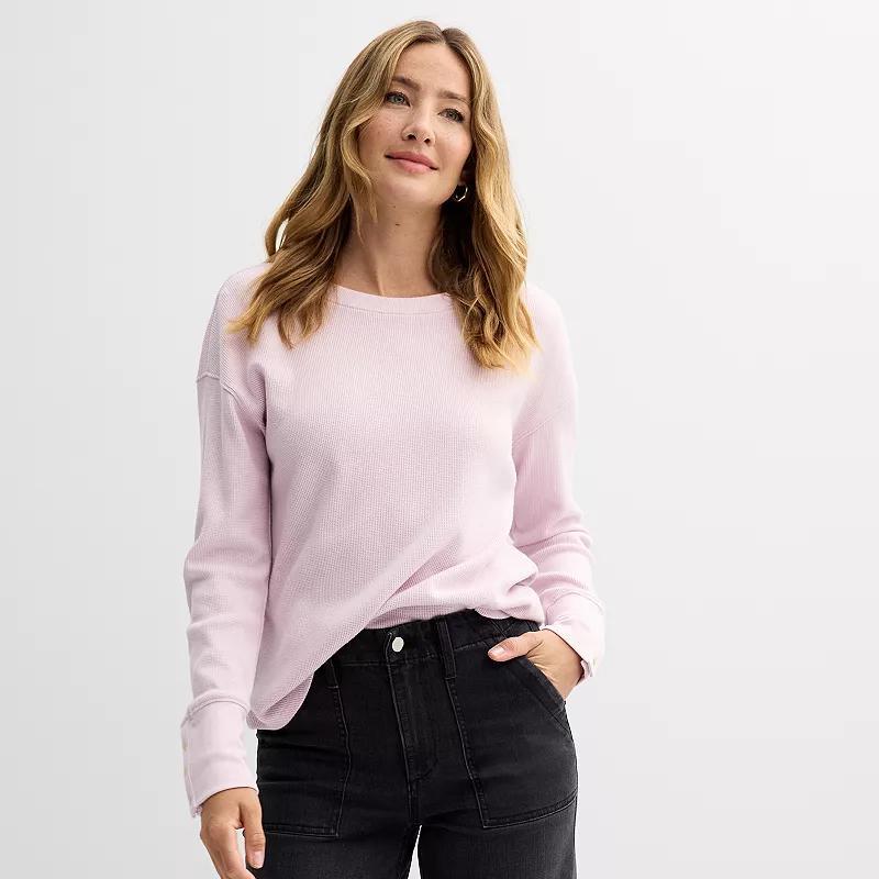 Womens Sonoma Goods For Life Cozy Waffle Pullover Top Product Image