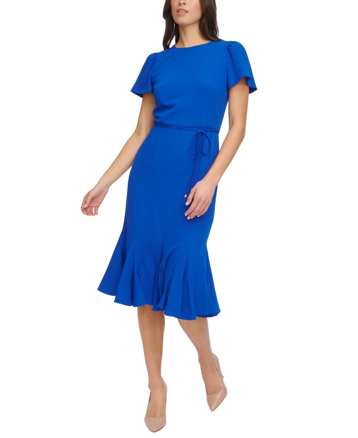 Women's Crepe Trumpet-Skirt Midi Dress Product Image