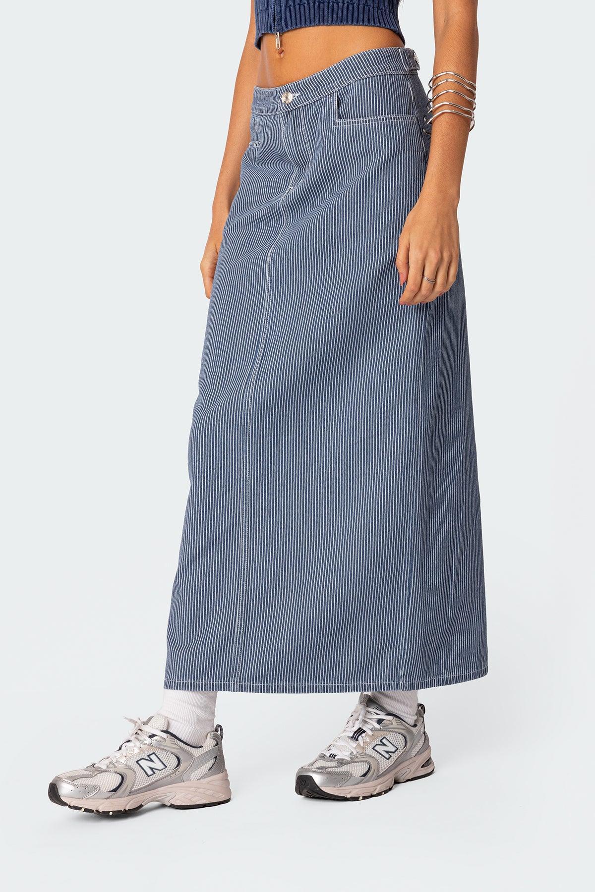 Railroad Denim Maxi Skirt Product Image