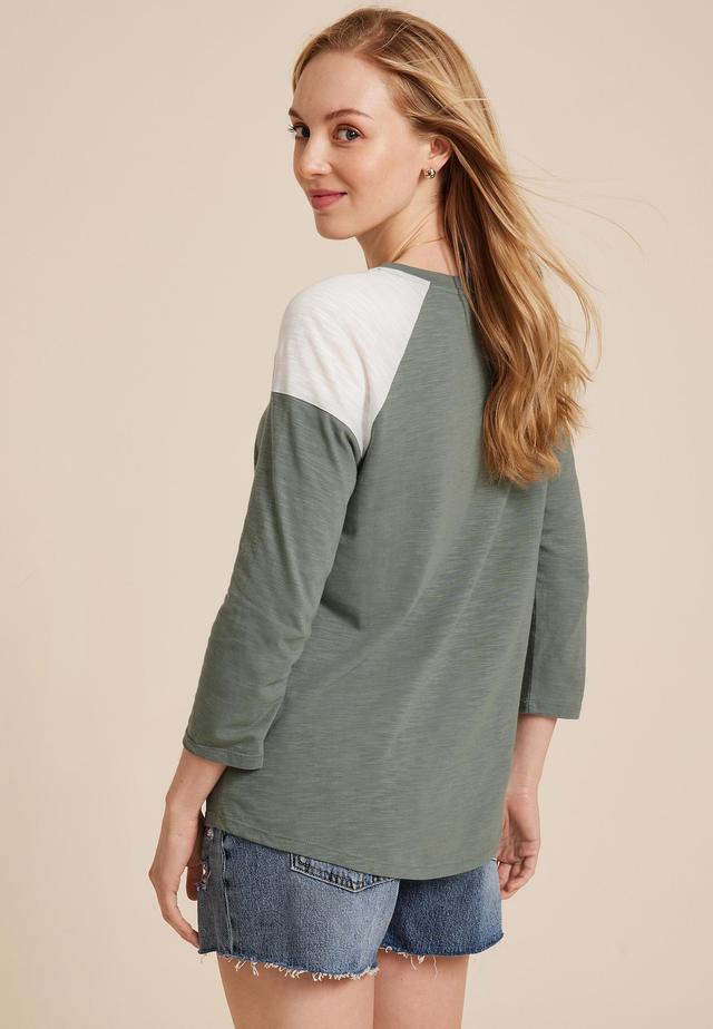 24/7 Cotton Colorblocked Crew Neck Tee Product Image