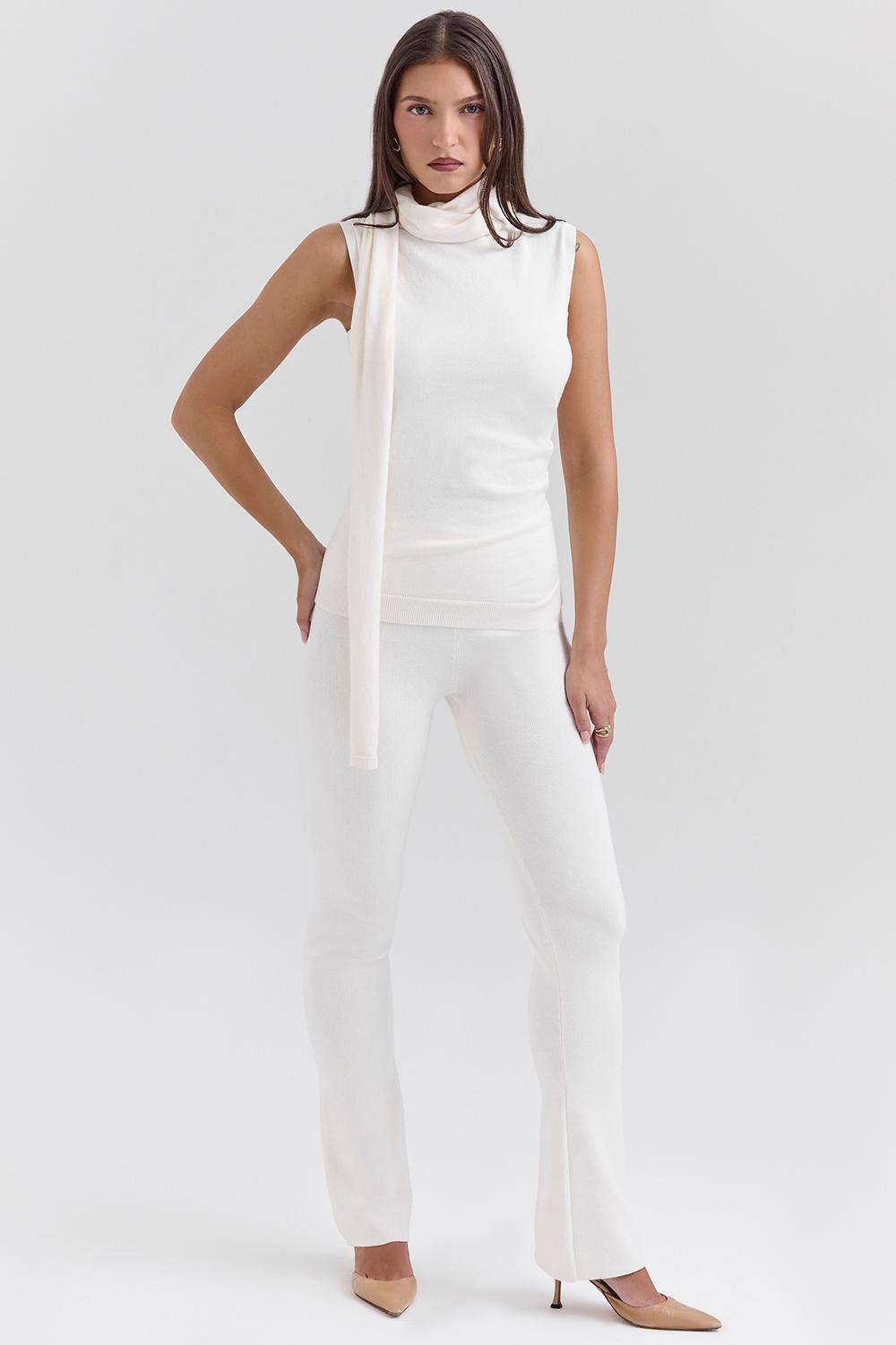 Wren Ivory Cashmere Slim Cigarette Pants Product Image