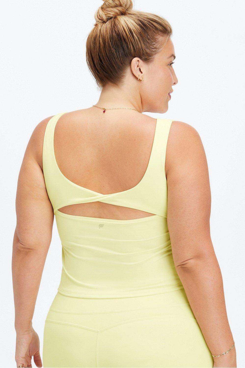 Fabletics Oasis Twist Built In Bra Tank Womens Light Pear plus Size 1X Product Image