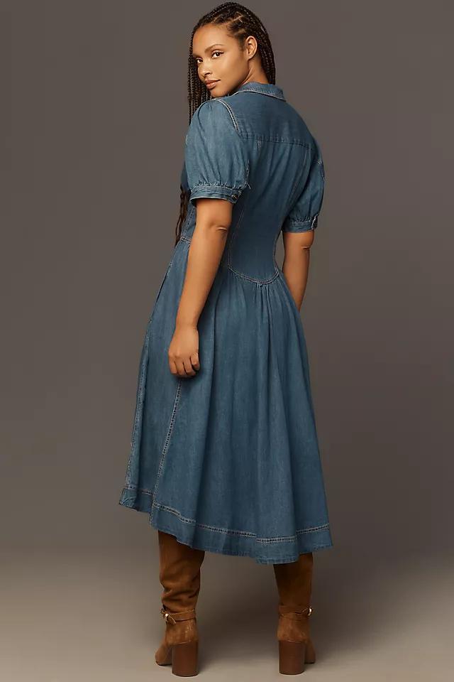 Pilcro Short-Sleeve Denim Midi Shirt Dress Product Image