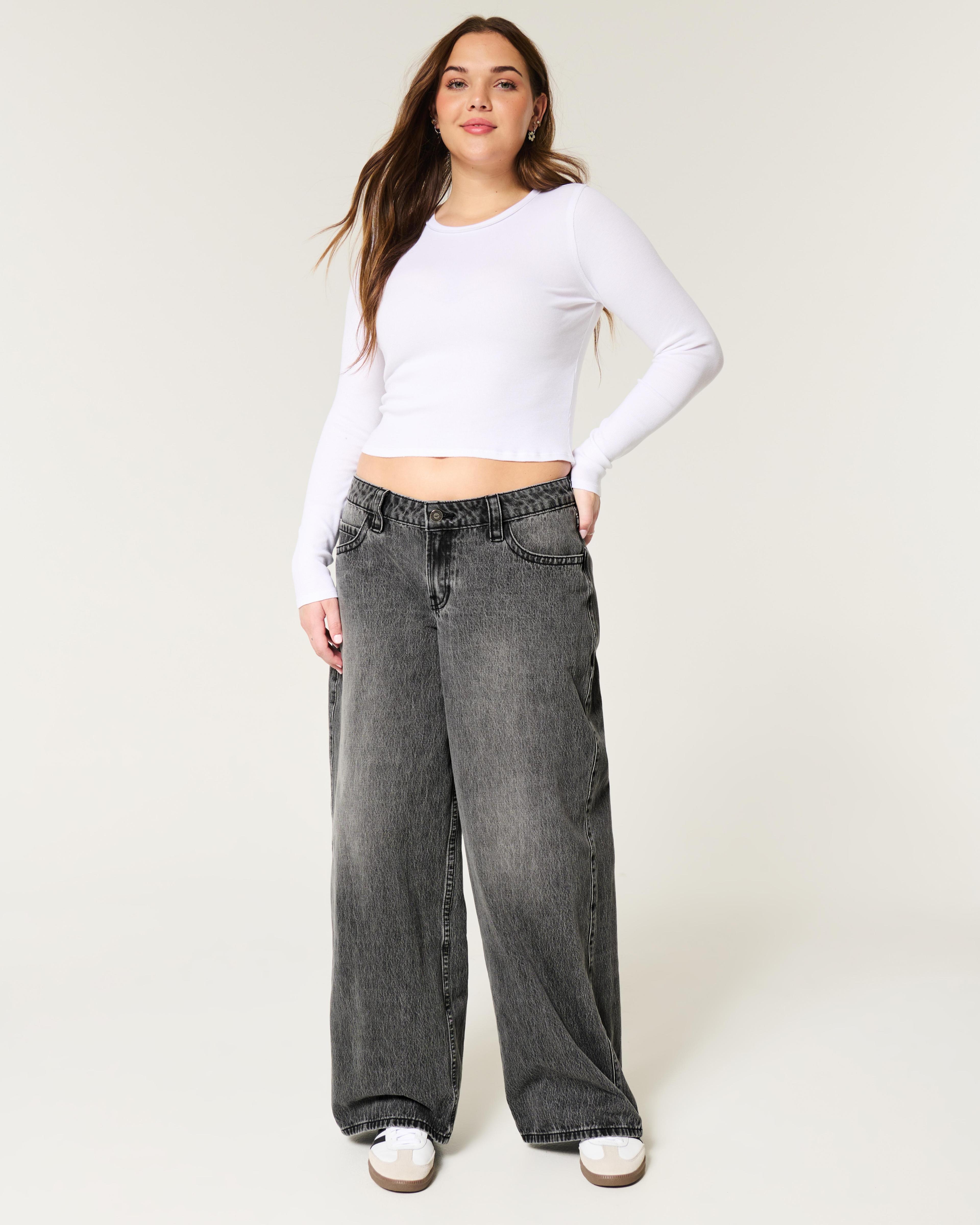 Low-Rise Washed Black Super Baggy Jeans product image