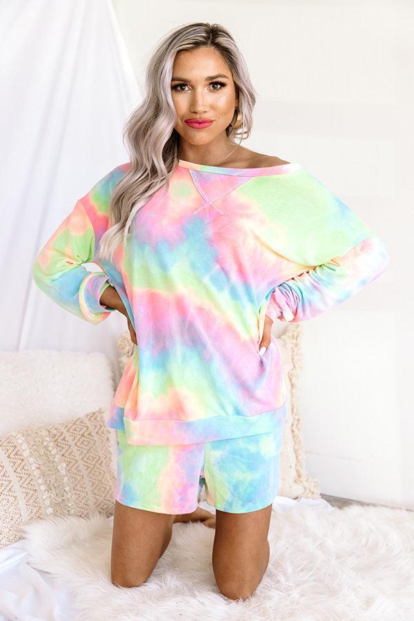 Morning Routine Tie Dye Shift Top In Pink Product Image