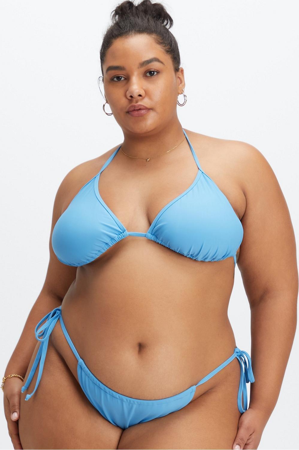 Fabletics Triangle String Bikini Top Womens blue Size M Product Image