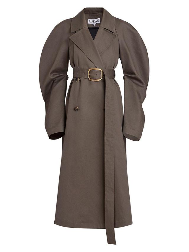 Womens Trench Cotton-Blend Coat Product Image