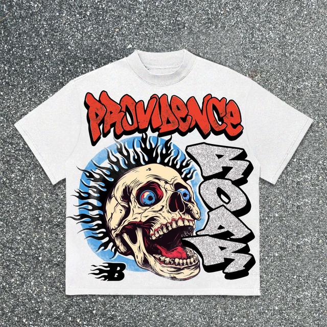 Hellstar Roaring Skull Make Old Graphics Cotton T-Shirt Product Image