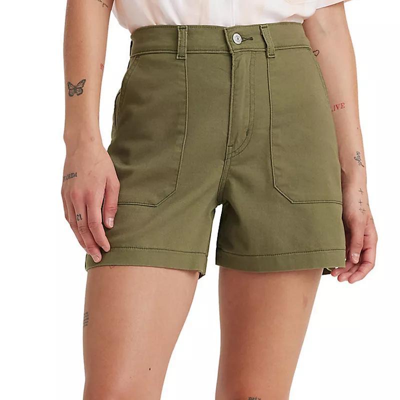 Levis Womens Mid-Rise Zip-Fly Utility Shorts Product Image