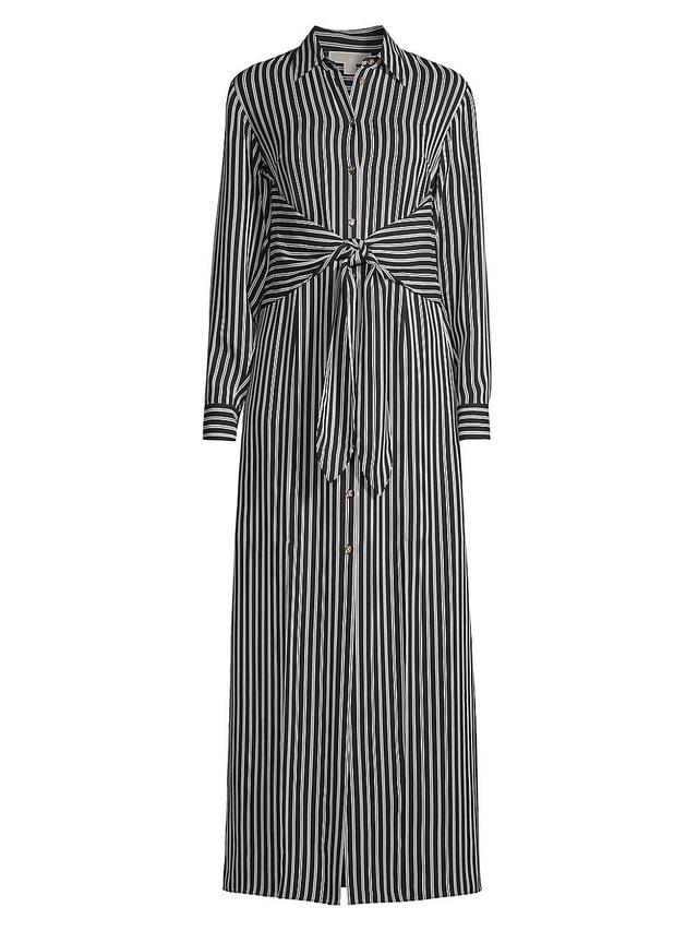 Womens Striped Tie-Waist Shirtdress Product Image