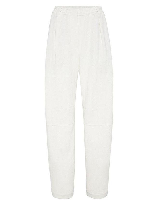 Womens Cotton And Linen Chevron Baggy Utility Trousers Product Image