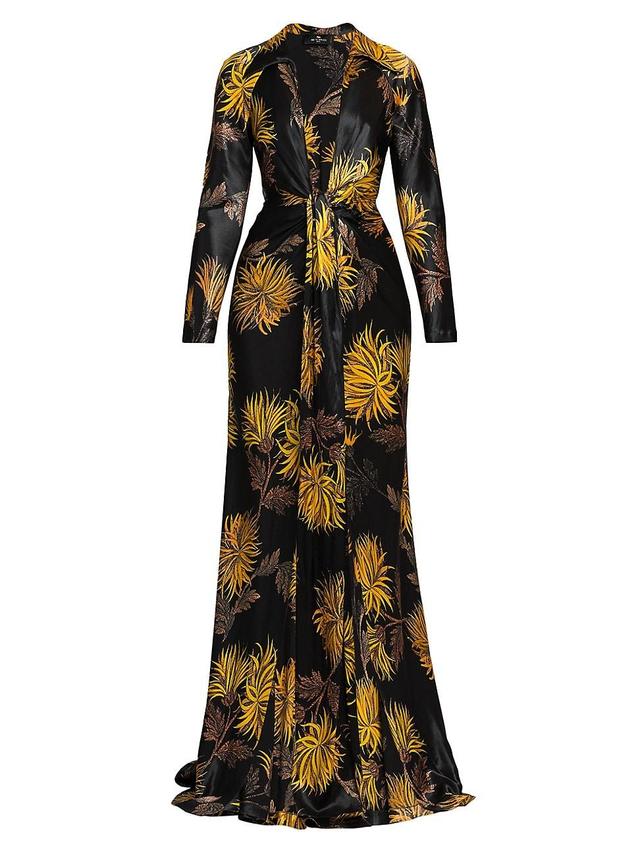 Womens Dahlia Floral Plunge Gown Product Image