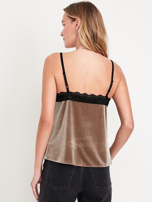 Lace-Trim Velvet Top Product Image