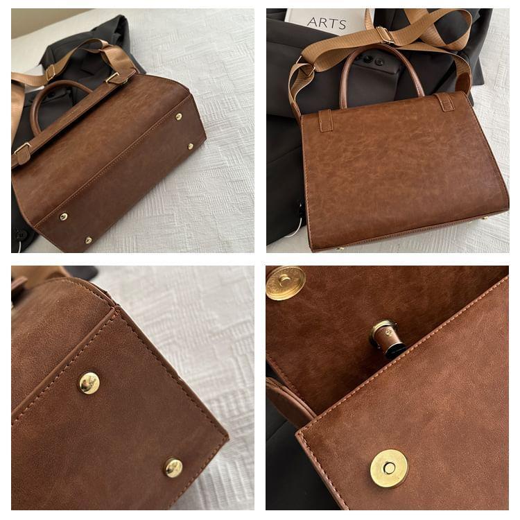 Faux Leather Satchel Bag Product Image