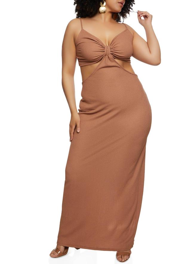 Womens Plus Size Back Slit Cut Out Maxi Dress Product Image