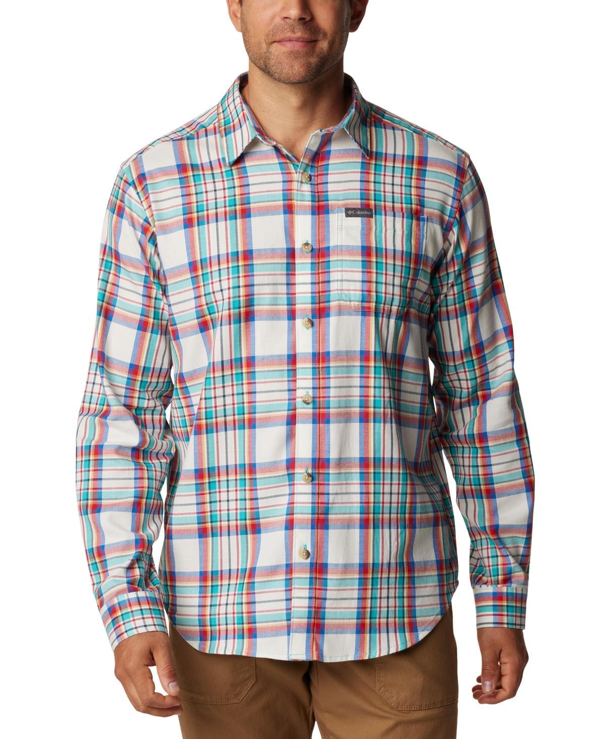 Mens Columbia Vapor Ridge Plaid Woven Button-Down Shirt Blue Tartan Product Image