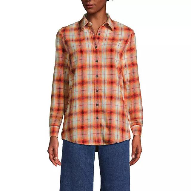 Womens Lands End Flannel Boyfriend Shirt Product Image