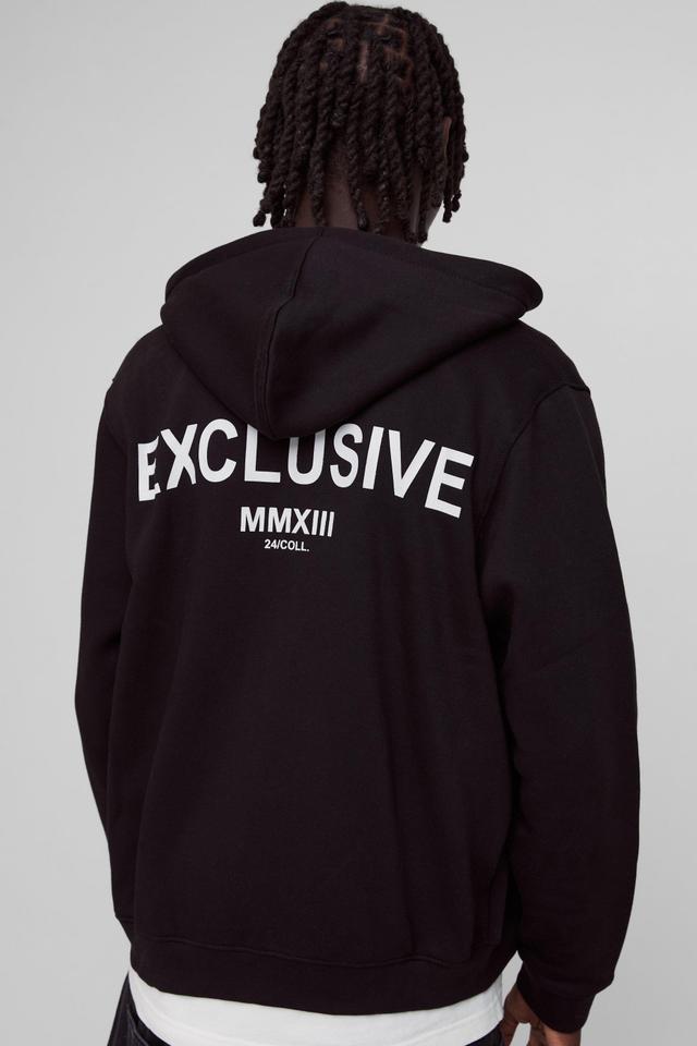 Exclusive Highbuild Print Zip Through Hoodie | boohooMAN USA Product Image