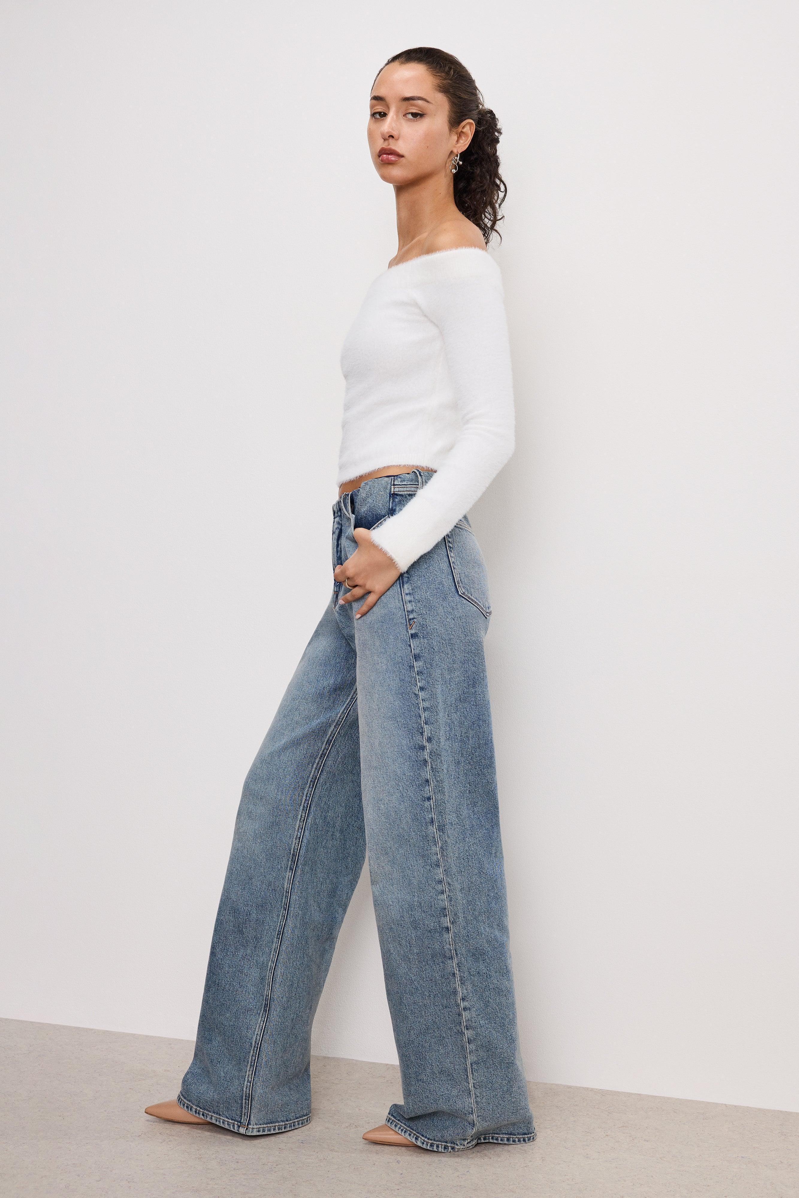 WIDE LEG PULL-ON JEANS | INDIGO825 Product Image