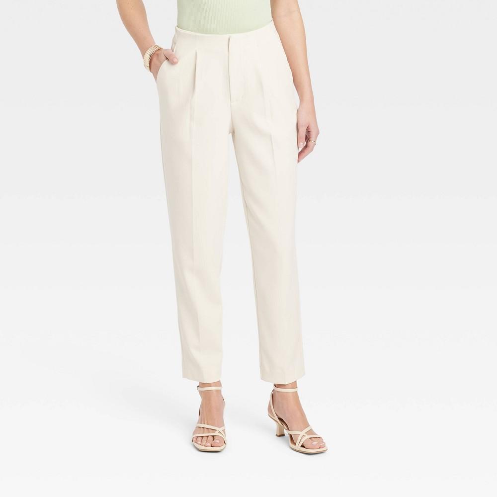 Womens High-Rise Tailored Trousers - A New Day Cream 0 Product Image