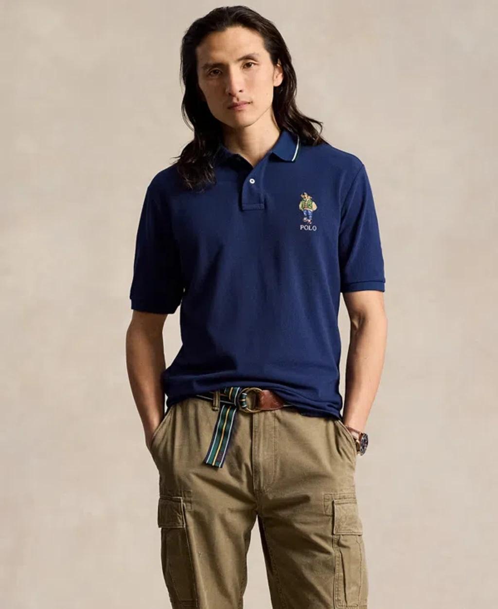 Men's Classic-fit Polo Bear Mesh Polo Shirt In Navy Product Image