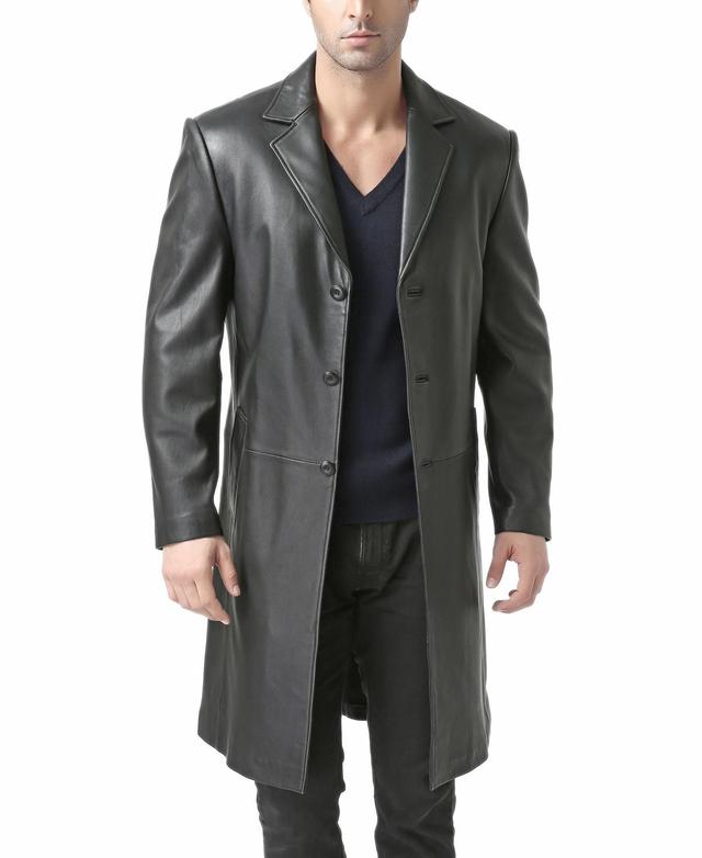 Bgsd Men Classic Leather Long Walking Coat - Tall Product Image