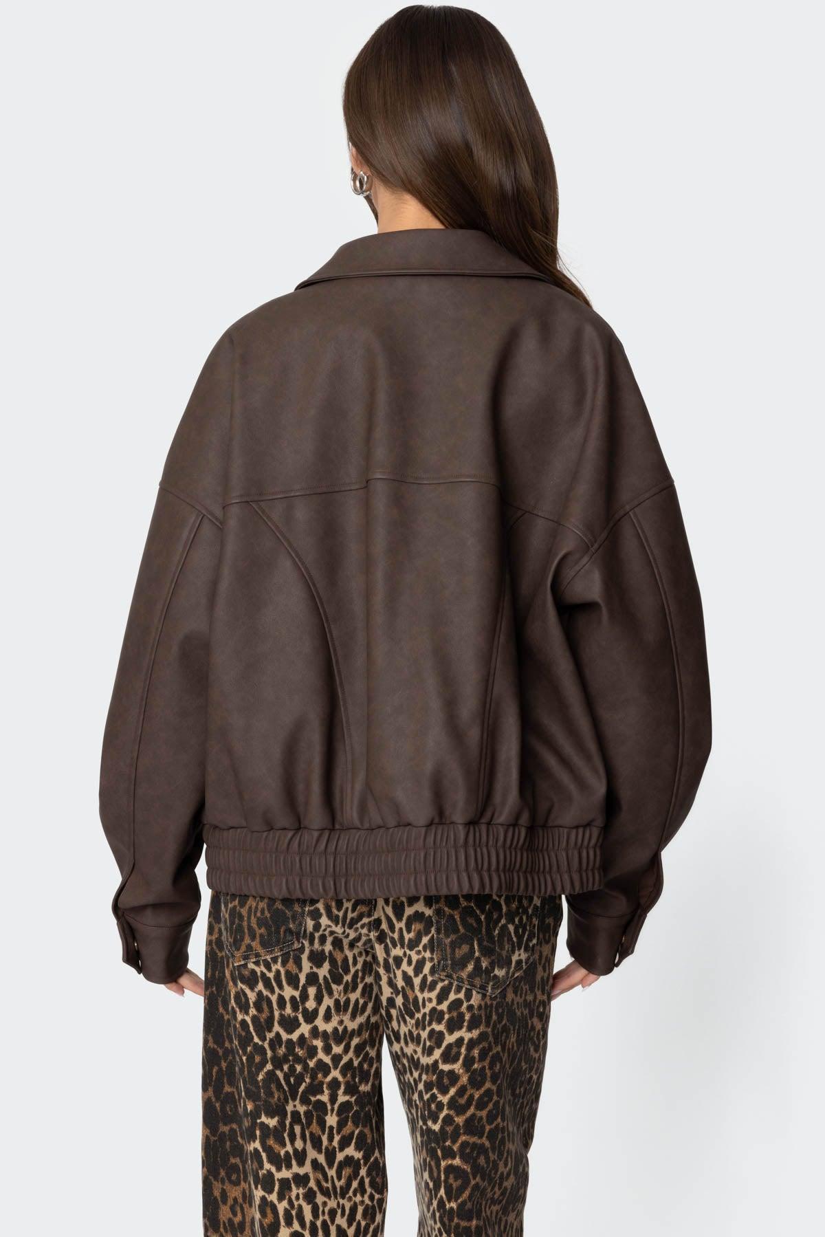 Mori Oversized Faux Leather Jacket Product Image